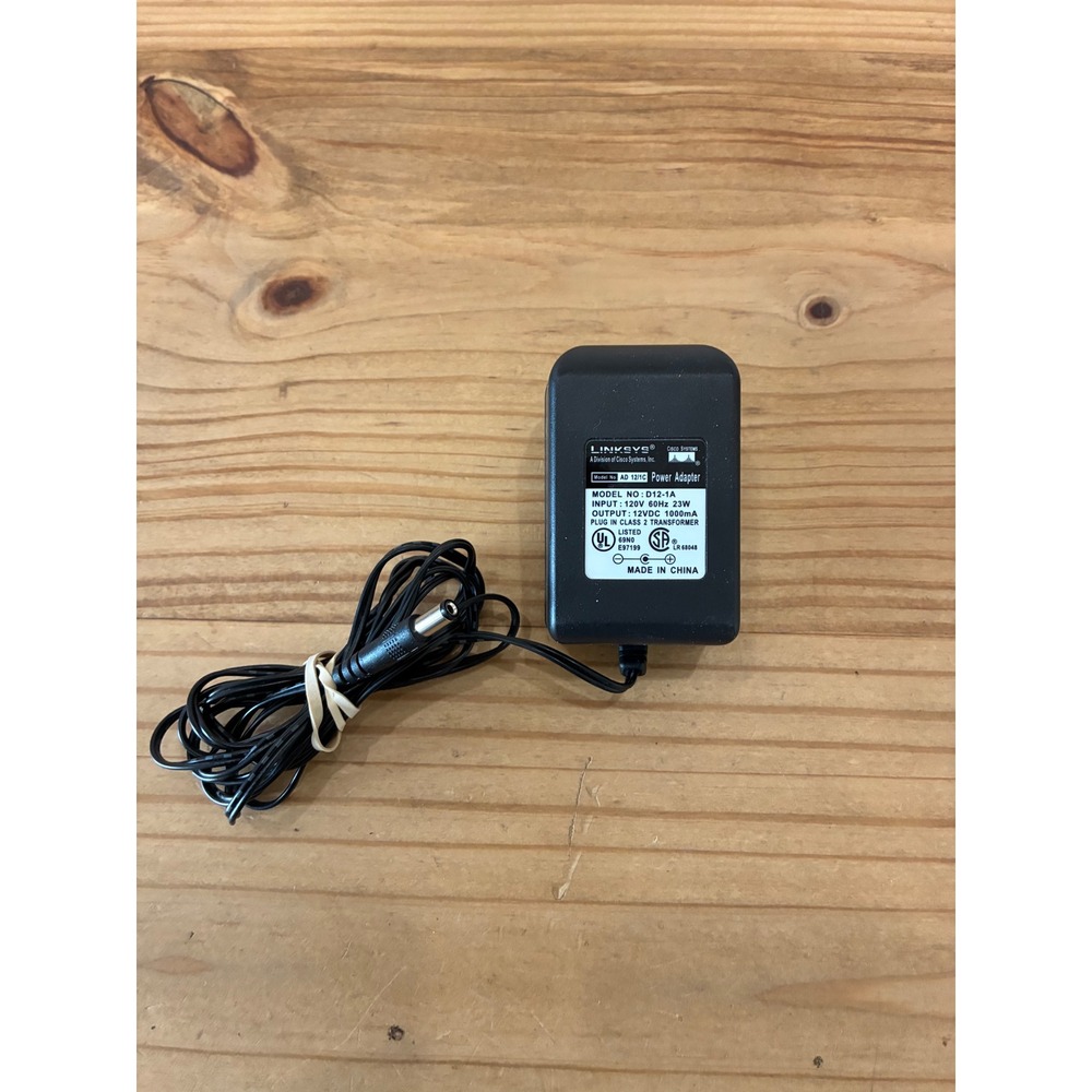 Linksys Cisco AD 12/1C Power Adapter Model D12-1A 12VDC 1000mA Black AC DC Wall